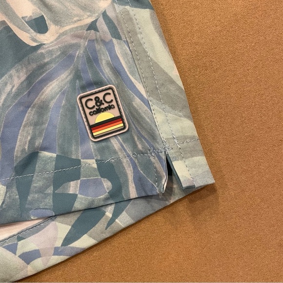 Men’s C&C California Boxer Brief Lined Tropical Print Swim Trunks Size Large New - Picture 2 of 13